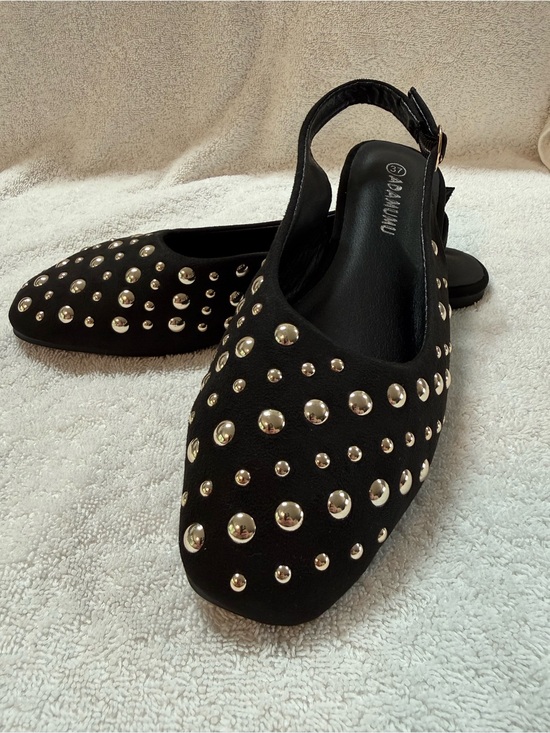 Adamumu Shoes - Studded Black Slingback Mules bundle shoes for deep discounts :)